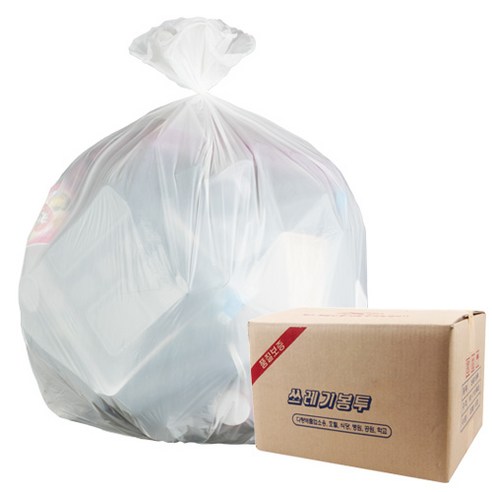 애니돌 배접 분리수거 쓰레기 비닐봉투 유백, 80L, 500매
