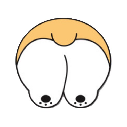 시바 웰시코기 강아지 엉덩이 그립톡, 혼합색상, 1개