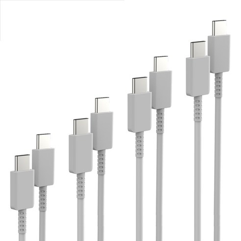 로랜텍 삼성 C to C 25W 초고속 충전 케이블 0.2m + 0.5m + 1.2m + 2.4m, 화이트