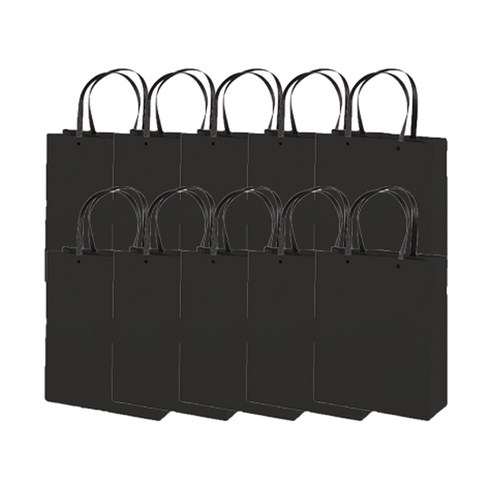 에스피 글로벌 직사각 리벳 종이 쇼핑백 10p, 블랙
