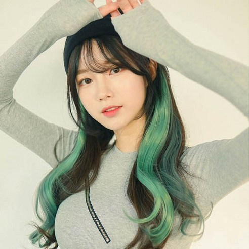 가발매니아 퍼스널 믹스 컬러피스 고열사 브릿지 2p, 그린믹스, 1세트