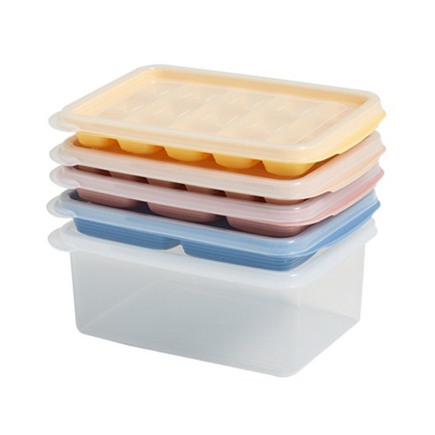 이지앤프리 단콩이 아이스쏙 이유식큐브 5종 세트, 블루, 파스텔핑크, 옐로우, 오트밀, 민트, 투명