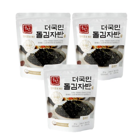 더국민 현미유로 볶은 돌김자반, 40g, 3개