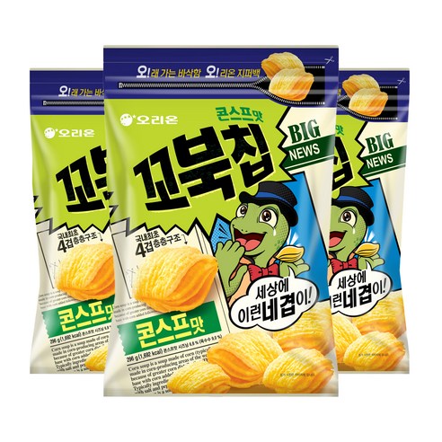꼬북칩 콘스프 지퍼백, 296g, 3개