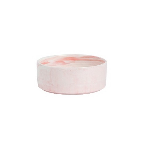 맘피스 도자기 반려동물 식수 사료 그릇 850ml, 핑크, 1개