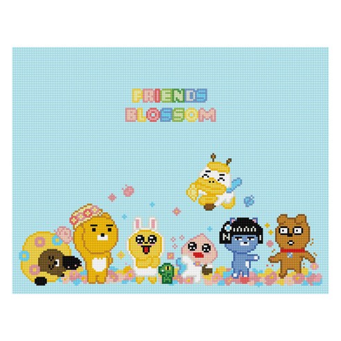 아이러브페인팅 카카오프렌즈 DIY 보석십자수 큐빅 페인팅 40 x 50 cm, 블로썸 민트, 1세트