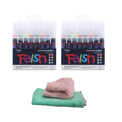 껀스 FALSH 형광 보드마카 8색 x 2p + 극세사 지우개 2p 세트, 혼합색상(보드마카), 랜덤발송(지우개), 1세트