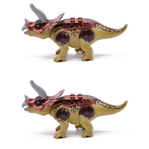 트리케라톱스 공룡 레고호환블록 2p, 혼합색상
