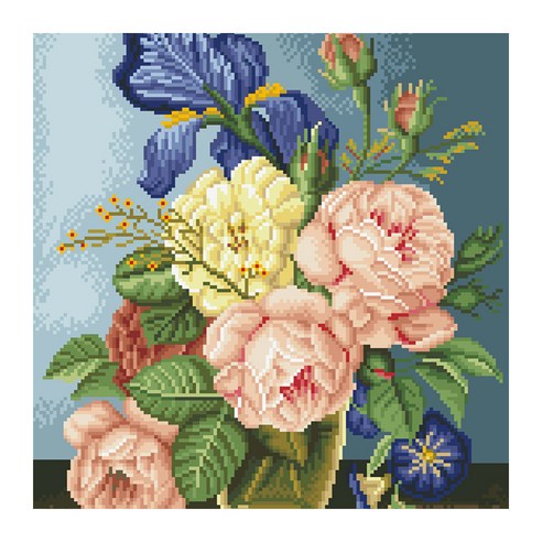 디클레어 액자형 보석십자수 DIY 키트 캔버스형 40 x 50 cm, 모란의 추억, 1세트