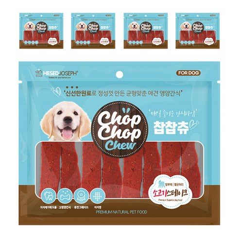 펫루트 찹찹츄 스테이크 강아지 건조간식 300g, 5개, 소고기맛