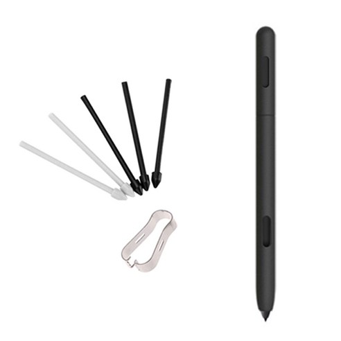 픽스엔케이스 갤럭시탭 S6 라이트 S펜 실리콘 케이스 + 호환용 펜촉 5p 세트, 블랙, 1세트