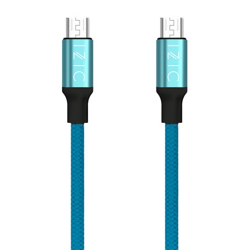 아이직 마이크로5핀 고속충전 USB 케이블 2p, 1m, 블루