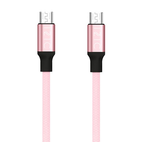 아이직 마이크로5핀 고속충전 USB 케이블 2p, 25cm, 핑크