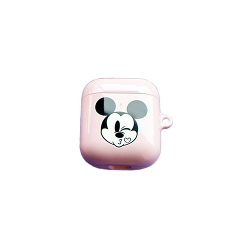 디즈니 미키마우스 러블리 유광 하드 에어팟 케이스, 핑크