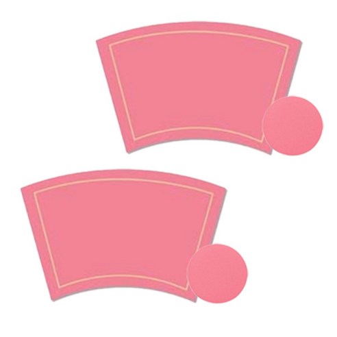 더블제이유 레인보우 식탁매트 2p + 코스터 2p 세트, 핑크, 식탁매트(51 x 30 cm), 코스터(10 x 10 cm)