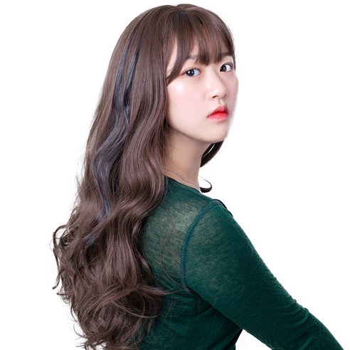 가발위드 단색 웨이브 컬러 포인트 피스 5p + 트윙클 붙임머리 세트, 블랙(컬러피스), 랜덤발송(붙임머리), 1세트