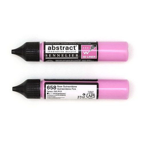 시넬리에 애브스트랙트 아크릭 3D 라이너 물감 658 Quinacridone Pink 2p, 27ml, 1색