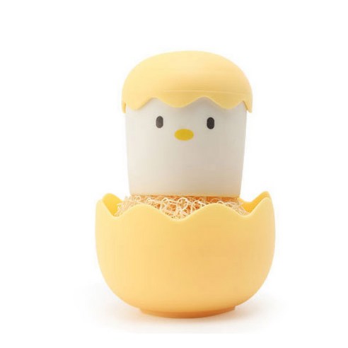 디다 손잡이 수세미 앤 세척기 옐로우, 1개, 1개입