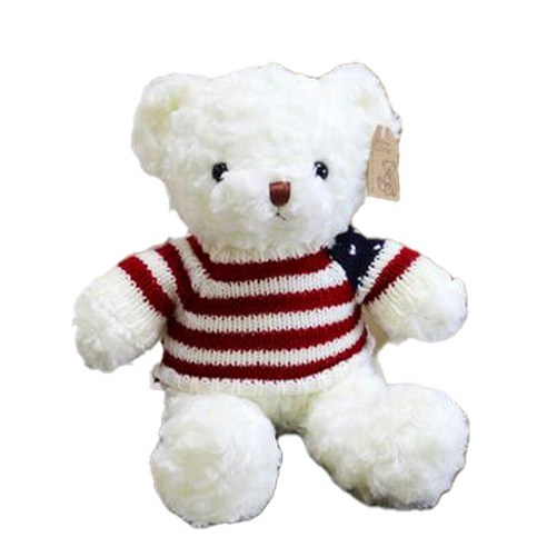 네이처타임즈 곰돌이 테디 봉제인형, 국기 화이트, 30cm