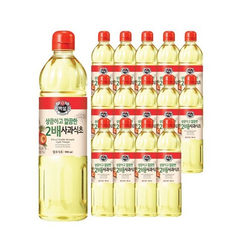 백설 상큼하고 깔끔한 2배 사과식초, 900ml, 15개