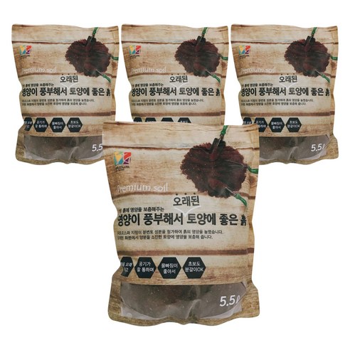비에프에이 영양이 풍부해서 오래된 토양에 좋은 흙 5.5L, 4개