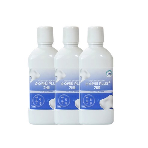 순수한입 플러스 후레쉬 가글 구강청결제, 600ml, 3개