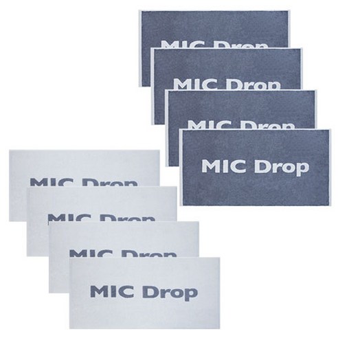 BTS MIC Drop 세면타월 170g 뱀부사 2종 세트, 그레이, 화이트, 4세트