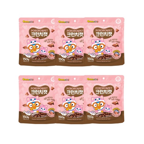 뽀로로펫 고양이 간식 크런치캣 150g x 6p, 참치 + 연어 혼합맛, 900g, 1개