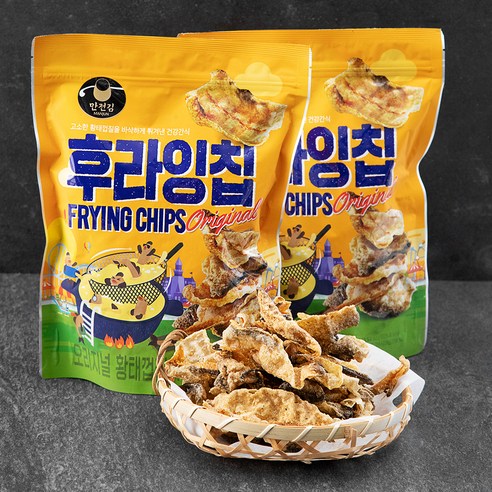 만전김 후라잉칩 오리지널 황태껍질튀각, 100g, 2봉