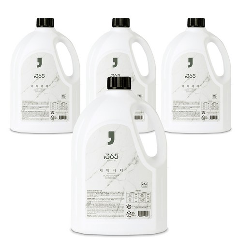 쉼표365 대용량 세탁 액상세제 본품, 4개, 2.5L