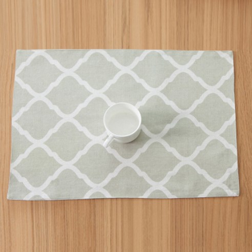 주방 인테리어 소품 테이블 매트 2p, 그린패턴, 320 x 450 x 10 mm