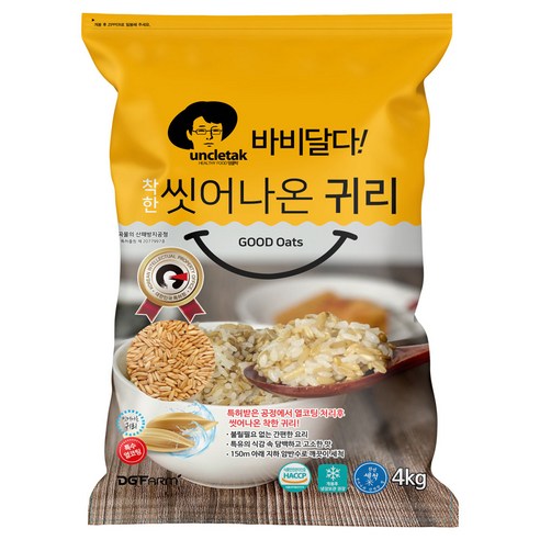 엉클탁 바비달다 씻어나온 귀리, 1개, 4kg