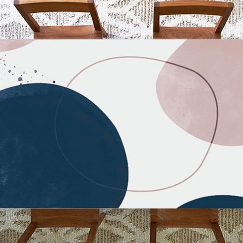 지베아 가죽 방수 캠핑 감성 예쁜 식탁보, 연결고리, 120 x 60cm