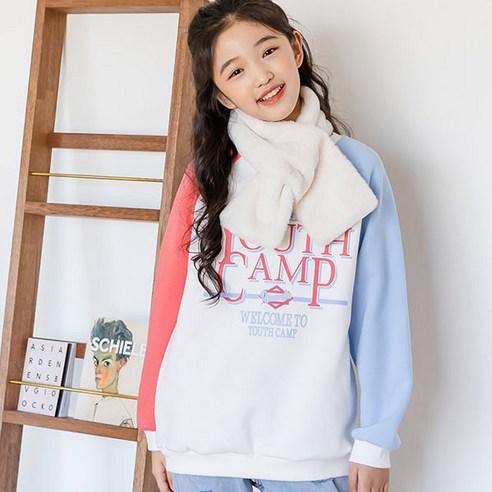 여아용 캠프기모 맨투맨