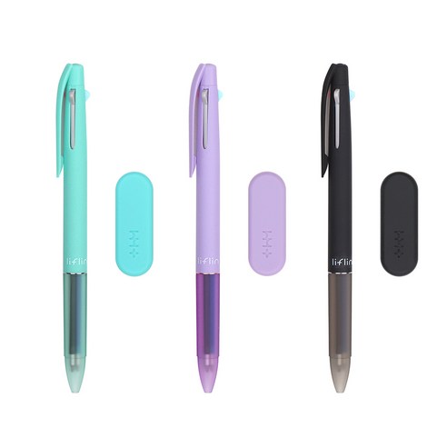리플린 지워지는 3색펜 0.5mm 3종 세트, 민트, 퍼플, 블랙, 1세트