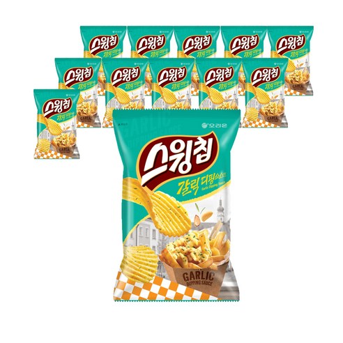 오리온 스윙칩 갈릭 디핑소스맛 60g, 5개