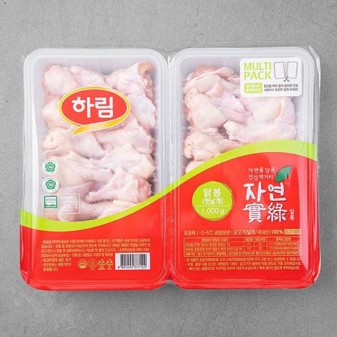 자연실록 무항생제 인증 닭봉 윗날개, 1kg, 1개