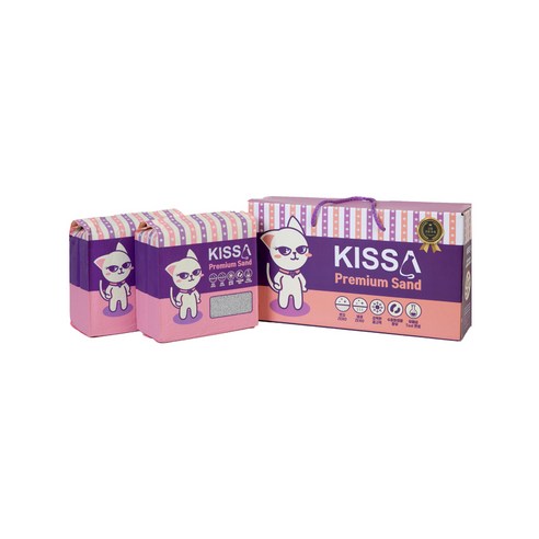 KISSA 프리미엄 고양이 모래, 3.2kg, 2개