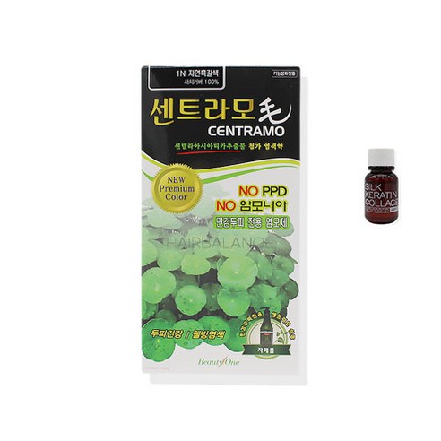 뷰티원 염색제 프리미엄 센트라모 코팅 칼라크림 120g + 앰플 세트, 1N 자연흑갈색(칼라크림), 1세트