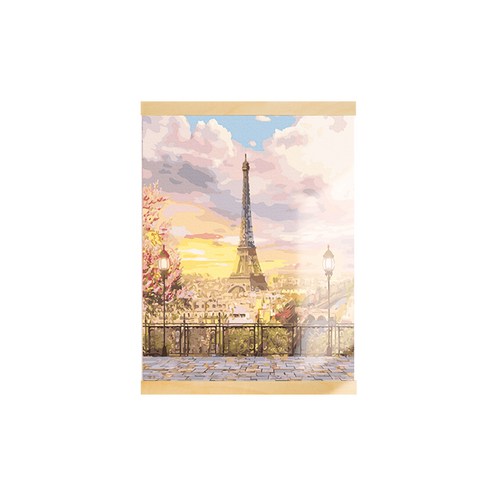 아트조이 DIY 행잉 명화그리기 족자형 40 x 50 cm, 봄의 에펠탑