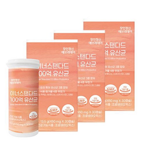 장인정신 에브리데이 이너스탠다드 100억 유산균, 30정, 3box