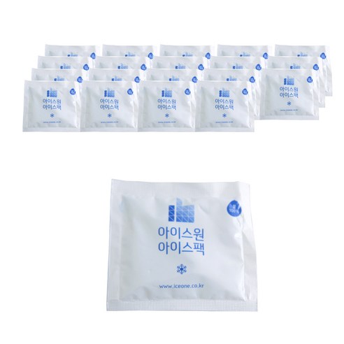 물 100% 아이스팩 완제품 10 x 12 cm, 20개, 1개입