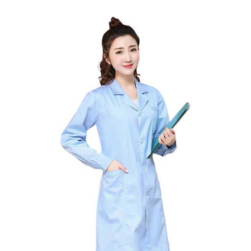 힐링케어 여성용 긴 소매가 달린 코트 의사 약사 가운 20
