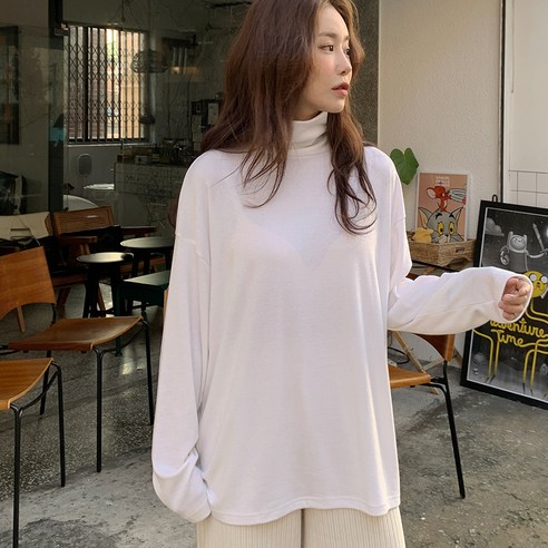 메종드디자인 여성용 루즈핏 기모폴라