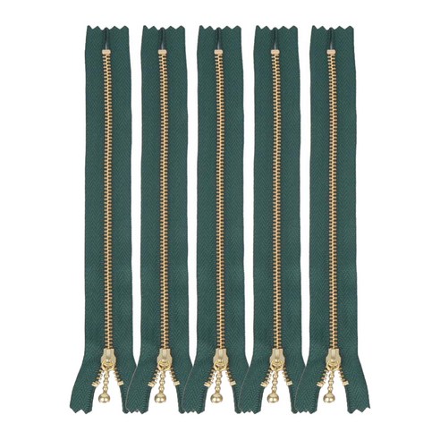 브랜드얀 YKK 베이직 메탈지퍼 30cm, 녹색, 5개