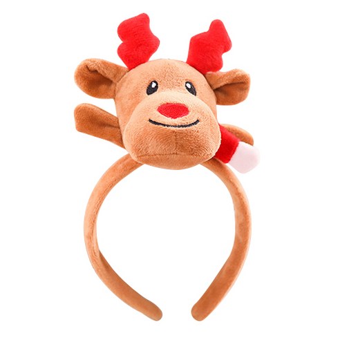 폭신거리는 말랑몰랑 크리스마스 오브젝트 인형 파티 머리띠, 루돌프, 1개