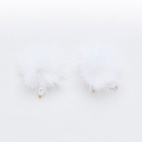 메이브라운 진주퍼 폼폼 자석 네일파츠, 1개, 화이트(M02281)