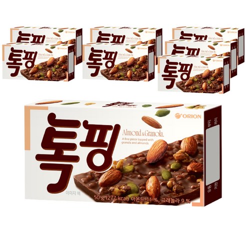 오리온 톡핑 아몬드 앤 그래놀라 초콜릿, 50g, 8개