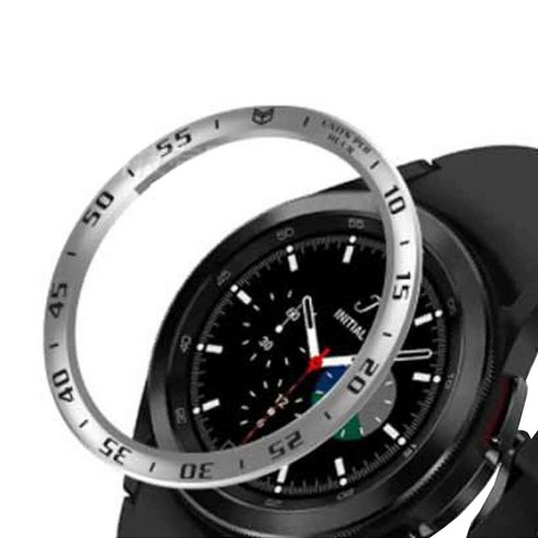 메탈 강화유리 베젤링 스마트워치 케이스 42mm C15, 실버