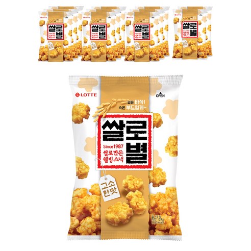롯데제과 쌀로만든 쌀로별 고소한맛, 129g, 12개